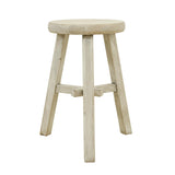 Lilys Elm Round Stool Weathered White Wash 90450110