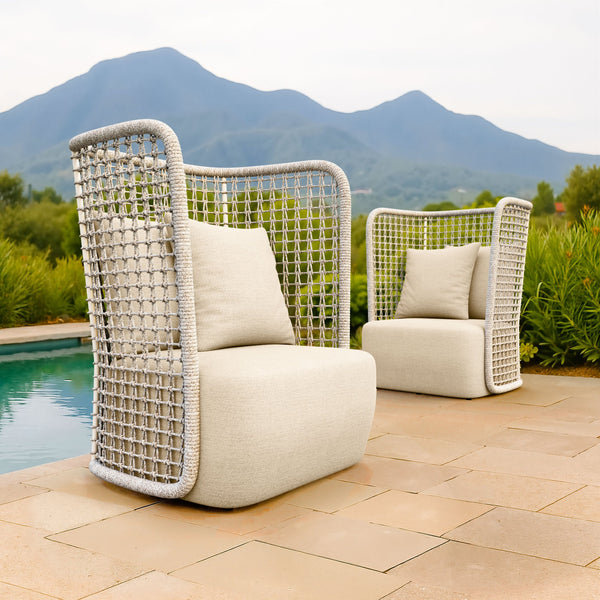 Zuo Modern Hudu Accent Chair In Beige - Stylish Modern Design For Indoor Or Outdoor Spaces With Comfort Foam Beige 100% Olefin,Aluminum,100% Polyester,Polypropylene 704126-zuo-modern