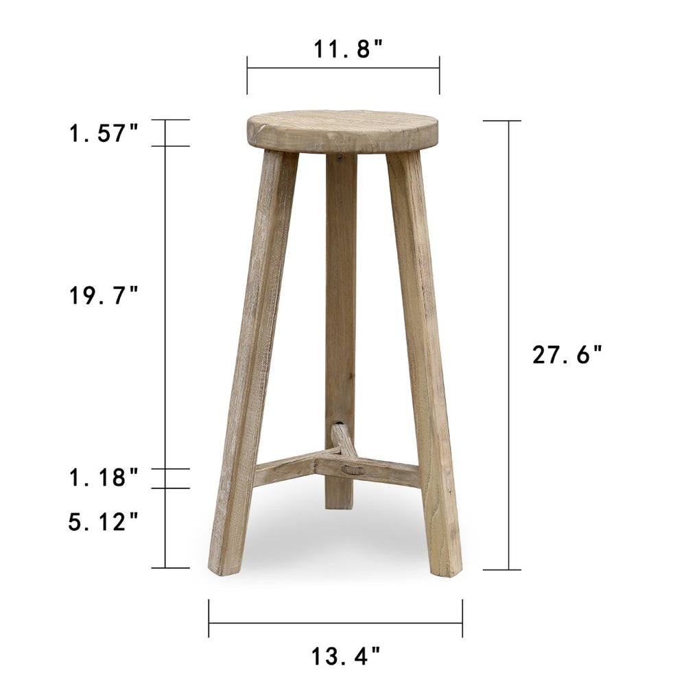 Lilys 28" High Round Bar Stool Weathered Natural 90452110