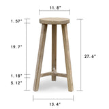 Lilys 28" High Round Bar Stool Weathered Natural 90452110