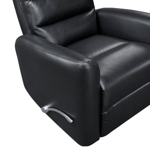English Elm Glider Swivel Recliner Chair with Smooth Gliding Motion, Breathable Faux Leather, Luxurious Comfort and Space-Saving Design Black 34 L x 31 W x 26.5 H B011P287700