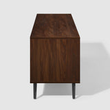 Noah Mid-century Modern 70" TV Stand - Stylish Dark Walnut Storage for TVs Up to 80" - Sleek Design!