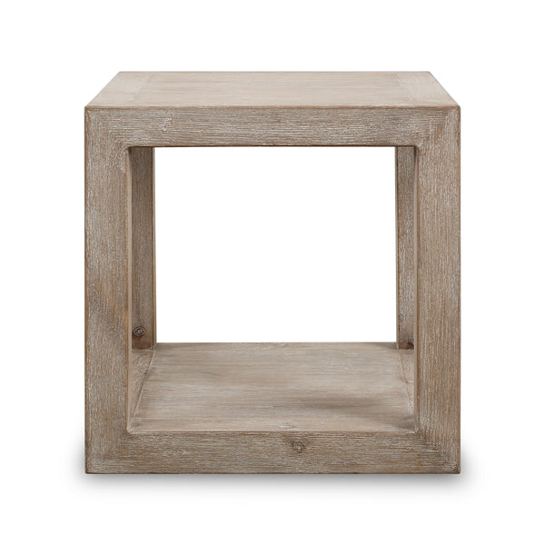 Lilys Peking Grand Framed Square Side Table Weathered White Wash 9046