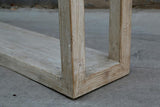 Lilys Peking Grand Framed Square Side Table Weathered White Wash 9046