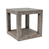 Peking Grand Framed Square Side Table Weathered Gray Wash