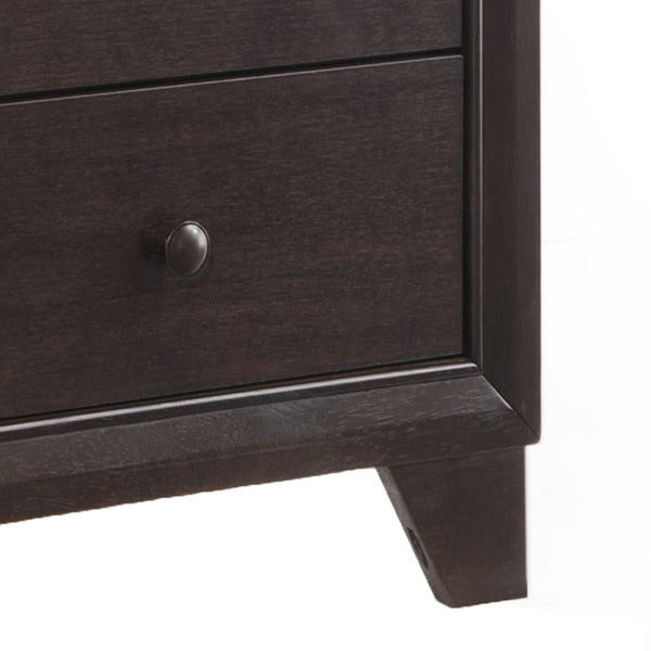 English Elm Espresso Two-Drawer Nightstand with Sturdy Wooden Legs, Warm Finish, Compact Storage for Bedroom Essentials B062P186508