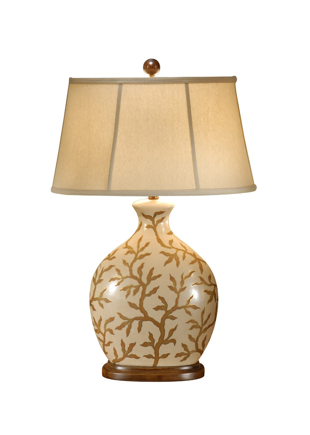 Wildwood Frantic Branches Lamp With Hand-Painted Porcelain & Fruitwood Accents — Sculptural Table Lamp, 30" Tall 9047