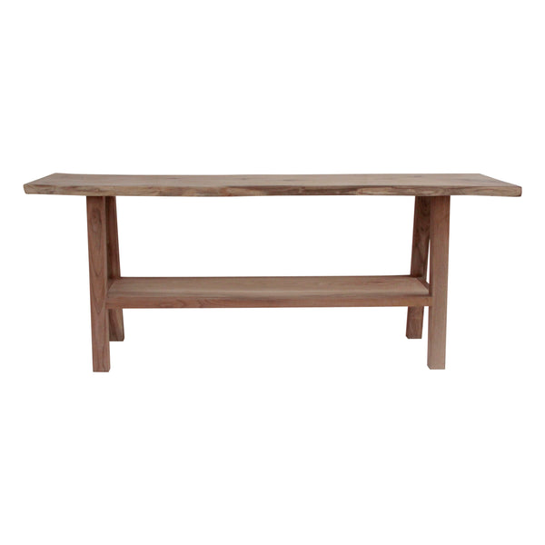 Lilys 79" Live Edge Console Table With Shelf Walnut Wood Natural (Color & Size Vary) 9047-L