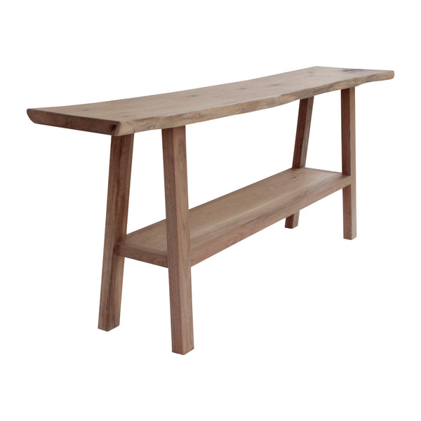 Lilys 79" Live Edge Console Table With Shelf Walnut Wood Natural (Color & Size Vary) 9047-L