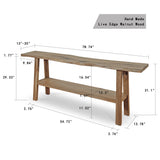 Lilys 79" Live Edge Console Table With Shelf Walnut Wood Natural (Color & Size Vary) 9047-L