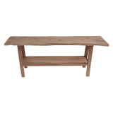 Lilys 79" Live Edge Console Table With Shelf Walnut Wood Natural (Color & Size Vary) 9047-L