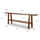 Lilys Live Edge Console Table With Shelf Walnut Wood Dark Brown(Color & Size Vary) Pre-Order Only 9047D-L