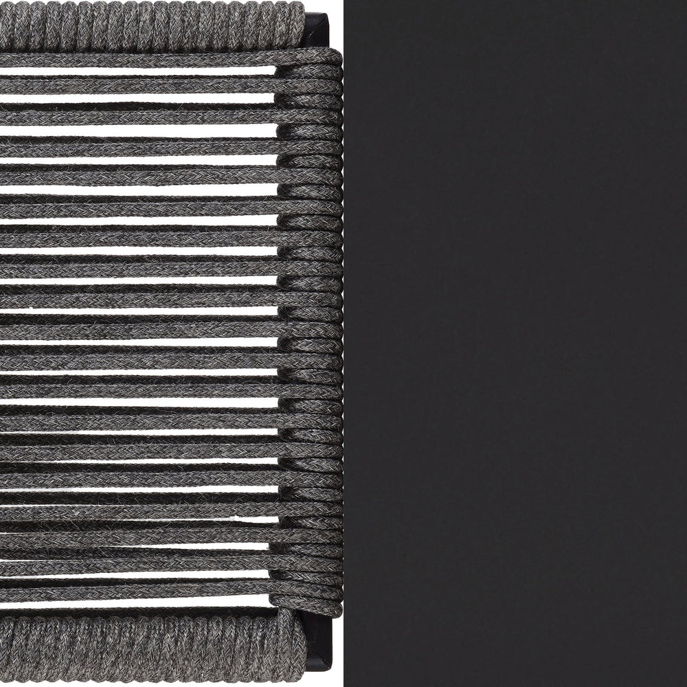 English Elm Jerome Charcoal Woven Rope Stackable Chairs (Set Of 2) - Modern Rustic Design For Any Space B062P344938