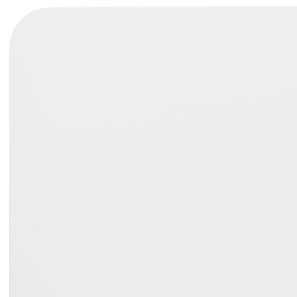 EuroStyle Aren 63" Rectangle Table in Matte White with Natrual Wood Base