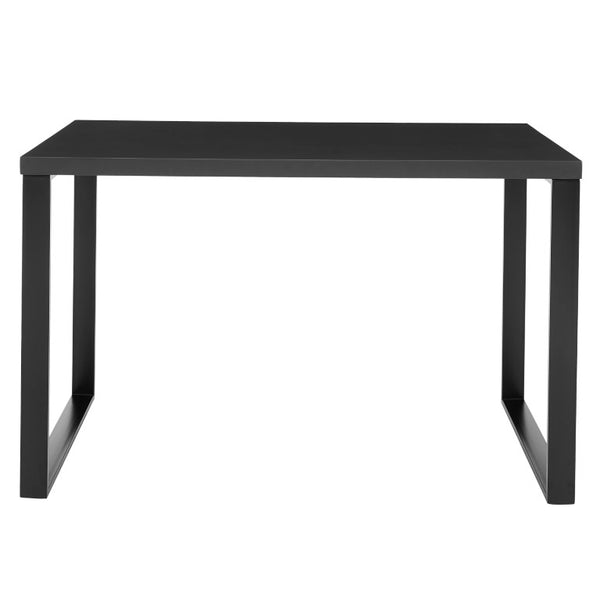 EuroStyle Dillon Lacquer Writing Desk with Steel Base for Modern Home Office or Corporate Use Matte Anthracite/Matte Black 90481-ANT