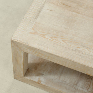 Lilys Peking Grand Framed Coffee Table Weathered White Wash 39X39 9049
