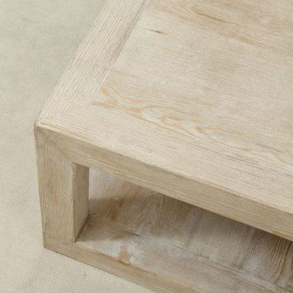 Lilys Peking Grand Framed Coffee Table Weathered White Wash 39X39 9049