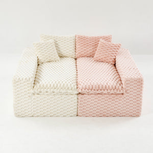 English Elm Luxury Color-Block Turtle Velvet Sofa - Modular Comfort For Stylish Living Rooms & Cozy Gatherings W3371S00047
