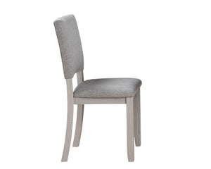 English Elm 4pc Sauro Gray Side Chair Upholstered Seat & Back | Transitional Rubberwood Frame, Comfortable Foam Padding B2741P408873
