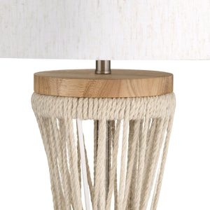 Crestview Collection 30.5"H Hemp Table Lamp - Coastal Charm With Rustic Hemp Rope & Polished Nickel Base For Style   Cvnzam008