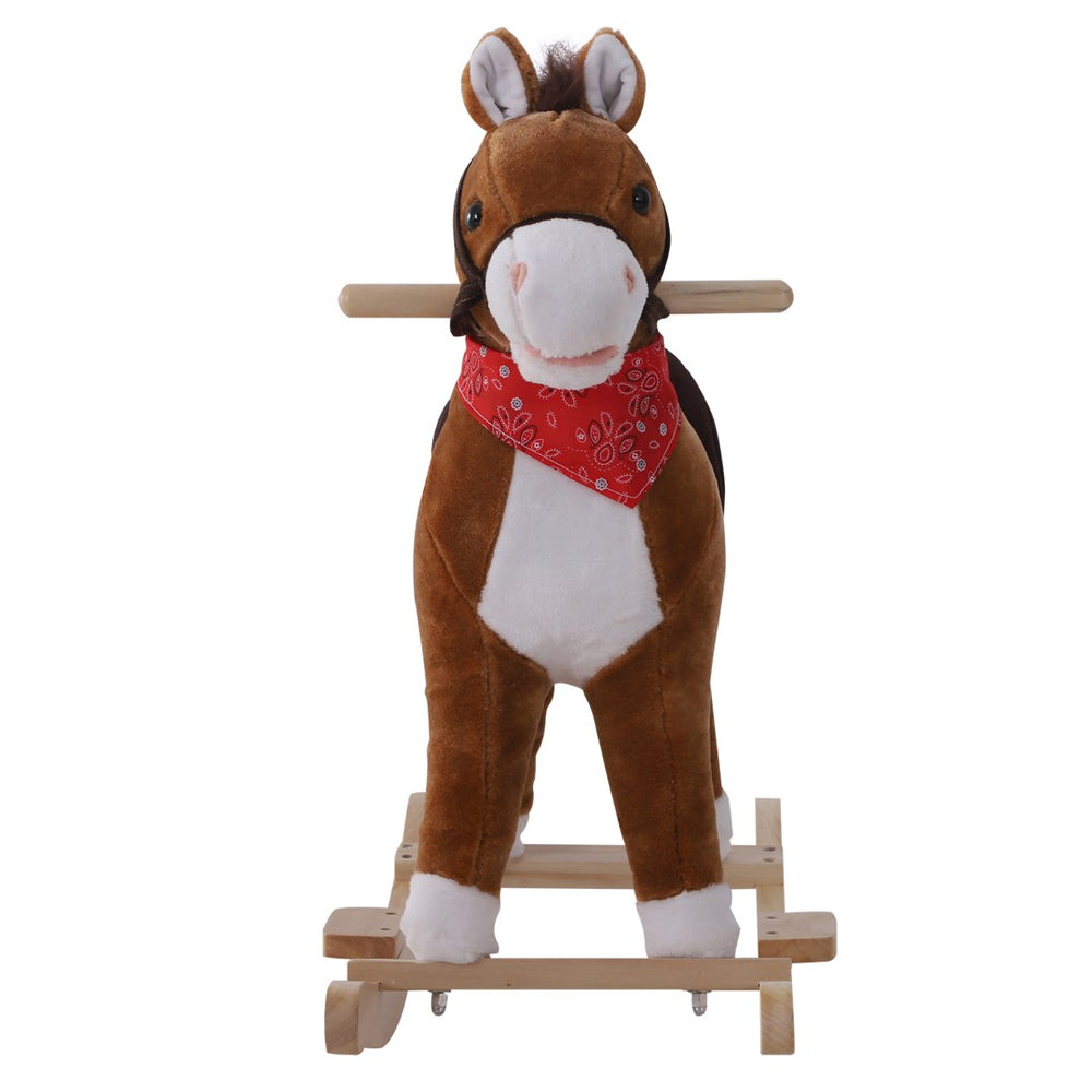 English Elm Walking Horse Ride on Toy Plush Pedal Pony with Wheels for Kids Ages 3 to 8 T3971P442103