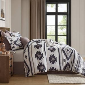 English Elm 8-piece Full Comforter Set Herringbone Weave Bedding with Embroidered Decorative Pillows B035P482957