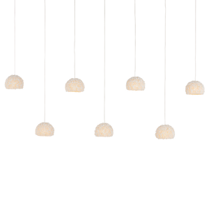 Virtu Nature-Inspired Rectangular Multi-Drop Pendant with Clamrose Shells for Elegant Illumination