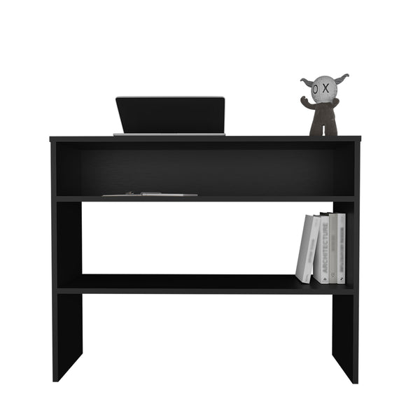English Elm Console Console Table Richton Black - Space-Saving Engineered Wood Entryway Shelf, Sturdy Open Storage Organizing Desk (39.8x12.2x3.5) B092P238709