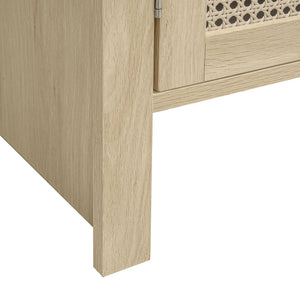 English Elm 70.28" Tall Arched Kitchen Pantry - Elegant Rattan Storage Cabinet With Adjustable Shelves & Safety Features W688P204451