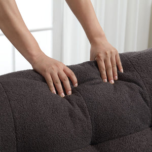 English Elm Cloud Style Sofa - Plush Teddy Velvet 2-Seater Couch For Cozy Living Room & Apartment Spaces W2705S00001-GIGA