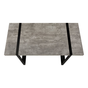 English Elm Computer Desk - Contemporary Grey Laminate Workstation With Sturdy Black Metal Frame, Minimalist Style B2710P219883