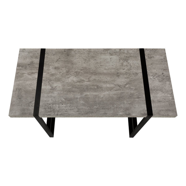 English Elm Computer Desk - Contemporary Grey Laminate Workstation With Sturdy Black Metal Frame, Minimalist Style B2710P219883