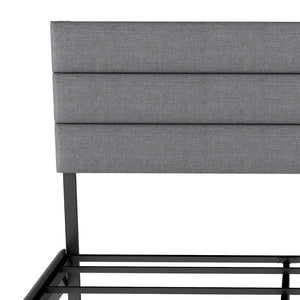 English Elm Queen Upholstered Platform Bed Fabric Headboard 14 Inch Storage No Box Spring T3963P384846