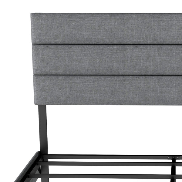 English Elm Queen Upholstered Platform Bed Fabric Headboard 14 Inch Storage No Box Spring T3963P384846
