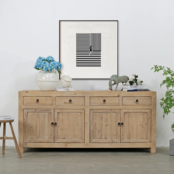Lilys Capri 4 Drawer 4 Door Sideboard Weathered Nature Pinewood 9050