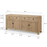 Lilys Capri 4 Drawer 4 Door Sideboard Weathered Nature Pinewood 9050