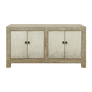Lilys 67" Two Tones Buffet 4 Door Distressed Off White 9051-W