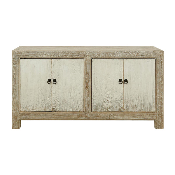 Lilys 67" Two Tones Buffet 4 Door Distressed Off White 9051-W