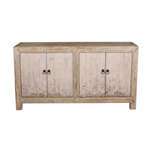 Lilys 67" Two Tones Buffet 4 Door Distressed Off White 9051-W