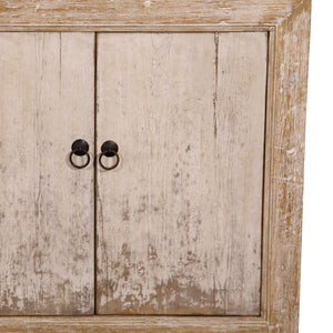 Lilys 67" Two Tones Buffet 4 Door Distressed Off White 9051-W