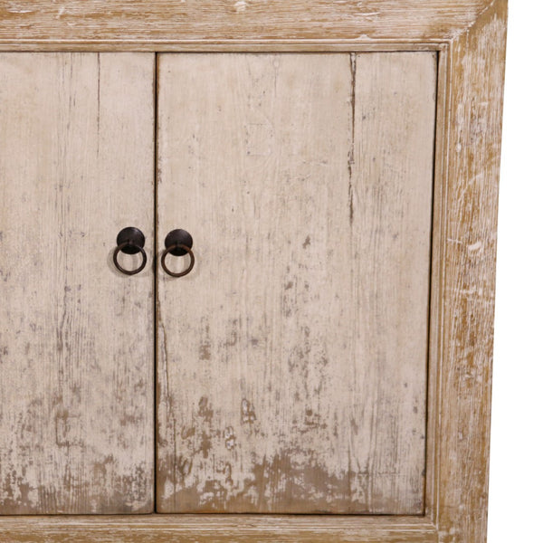 Lilys 67" Two Tones Buffet 4 Door Distressed Off White 9051-W