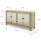 Lilys 67" Two Tones Buffet 4 Door Distressed Off White 9051-W