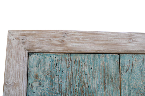 Lilys 67" Two Tones Buffet 4 Door Distressed Soft Aqua 9051-G