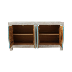 Lilys 67" Two Tones Buffet 4 Door Distressed Soft Aqua 9051-G