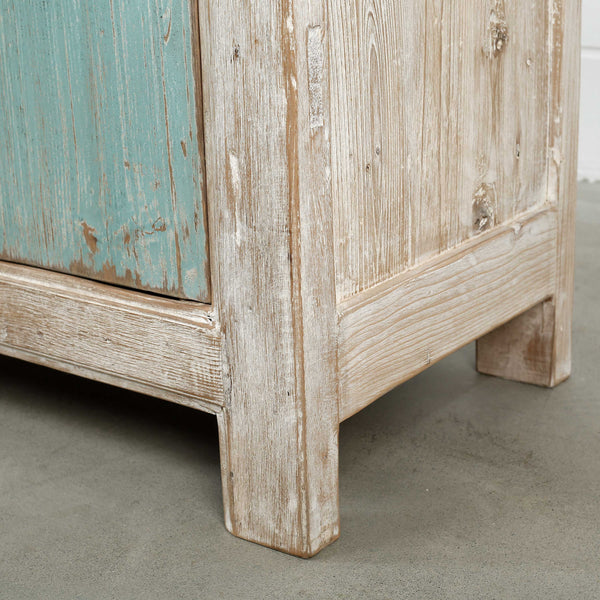 Lilys 67" Two Tones Buffet 4 Door Distressed Soft Aqua 9051-G
