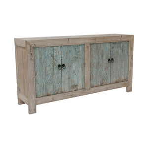 Lilys 67" Two Tones Buffet 4 Door Distressed Soft Aqua 9051-G