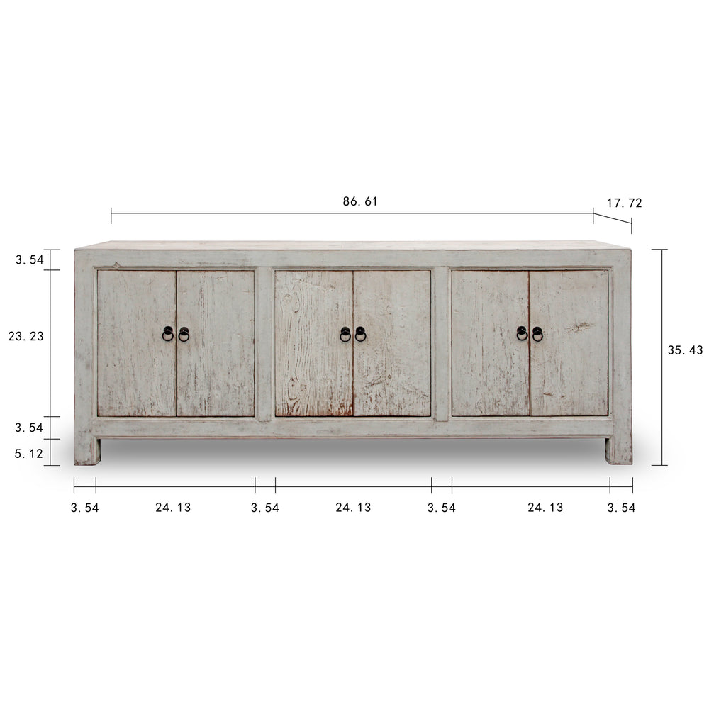 Lilys Amalfi Two Tones Buffet Six Door Antique Off White 87X18X35H 9052-W