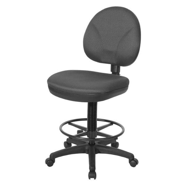OSP Home Furnishings Sculptured Ergonomic Drafting Chair with Lumbar Support Padded Seat and Footring Shale DC550-295