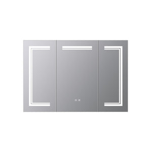 English Elm Mesa Triple Door Led Medicine Cabinet with Defogger Aluminum Frame Bathroom Storage B2731P478365