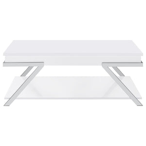 English Elm Nuberg Driftwood Gray Living Room Coffee and End Table Set with Storage Shelves B062S01592